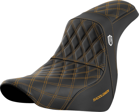 SADDLEMEN Pro Series SDC Performance Seat - w/o Backrest - Gold Stitch - FL/FX '18-'20 SC81829GOL