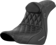 SADDLEMEN Pro Series SDC Performance Seat - w/ Backrest - Gray Stitch - FL/FX '18-'23 SC81829GRERT