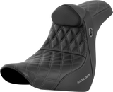 SADDLEMEN Pro Series SDC Performance Seat - w/ Backrest - Gray Stitch - FL/FX '18-'23 SC81829GRERT