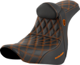 SADDLEMEN Pro Series SDC Performance Seat - w/ Backrest - Orange Stitch - FL/FX '18-'23 SC81829ORART