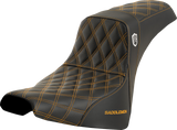 SADDLEMEN Pro Series SDC Performance Seat - w/o Backrest - Gold Stitch - FXBB/FXST '18-'23 SC81830GOL