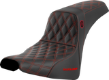 SADDLEMEN Pro Series SDC Performance Seat - w/o Backrest - Red Stitch - FXBB/FXST '18-'23 SC81830RED