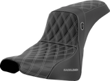 SADDLEMEN Pro Series SDC Performance Seat - w/o Backrest - Silver Stitch - FXBB/FXST '18-'23 SC81830SIL