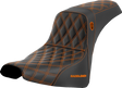 SADDLEMEN Pro Series SDC Performance Seat - w/o Backrest - Orange Stitch - FXBB/FXST '18-'23 SC81830ORA