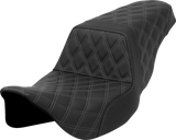 SADDLEMEN Step-Up Seat - Lattice Stitch - Gray Stitch - FLH/FLT '08-'23 A808-07B-175GRE