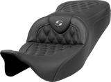SADDLEMEN Roadsofa* Seat - Lattice Stitch - Dark Gray Stitch - without Backrest - FLH/FLT '08-'23 808-07B-18202