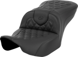 SADDLEMEN Roadsofa* Seat - without Backrest - Lattice Stitch - Black - FL '23-'24 823-07-182