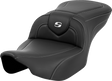 SADDLEMEN Roadsofa* Seat - Carbon Fiber - Silver Stitch/Silver Logo - without Backrest - FL '23-'24 823-07-185