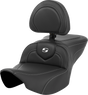 SADDLEMEN Roadsofa* Seat - Carbon Fiber - Silver Stitch/Silver Logo - with Backrest - FL '23-'24 823-07-185BR