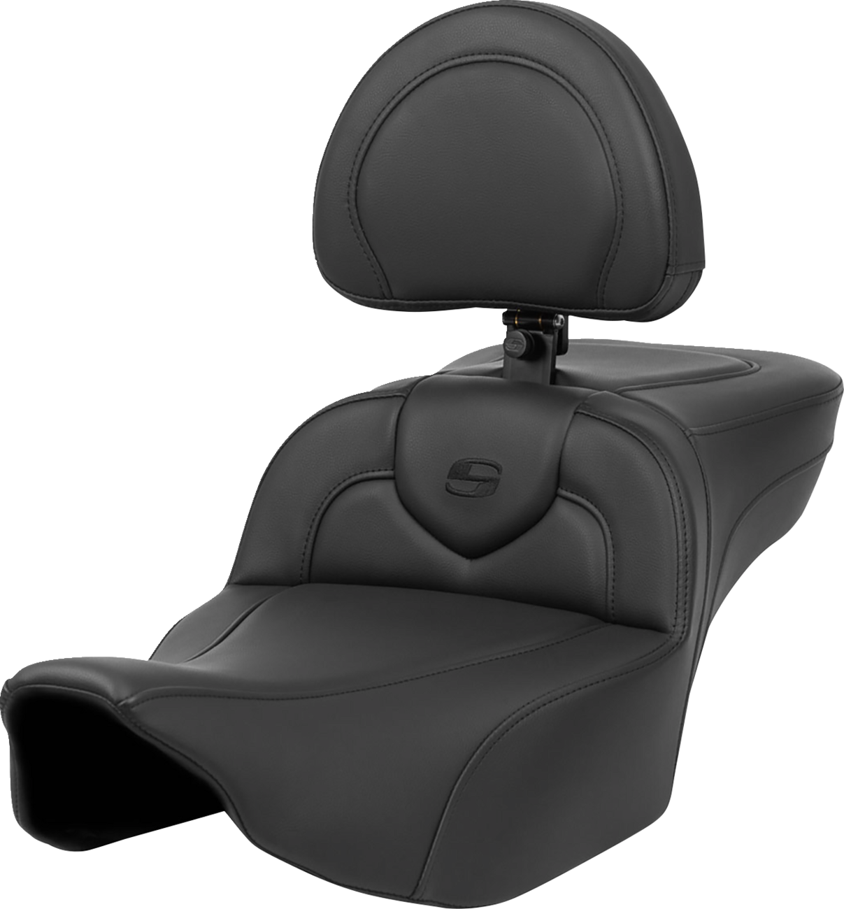 SADDLEMEN Roadsofa* Extended Reach Seat - Black Stitch - with Backrest - FL '23-'24 823-07-188BR