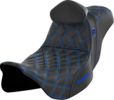 SADDLEMEN Pro Series SDC Performance Seat with Backrest - Blue Stitch - FLH/FLT '08-'23 SC80807BLURT
