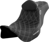 SADDLEMEN Pro Series SDC Performance Seat with Backrest - Silver Stitch - FLH/FLT '08-'23 SC80807SILRT