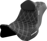 SADDLEMEN Pro Series SDC Performance Seat with Backrest - White Stitch - FLH/FLT '08-'23 SC80807WHIRT