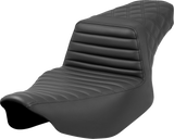 SADDLEMEN Step-Up Seat - Front Tuck-n'-Roll/Rear Lattice Stitch - Black - Road Glide/Street Glide 823-07-176