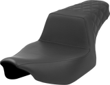 SADDLEMEN Step-Up Seat - Rear Lattice Stitch - Black - Extended Reach - Street Glide/Road Glide 823-07E-173