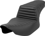 SADDLEMEN Step-Up Seat - Front Tuck-n-Roll/Rear Lattice - Black - Extended Reach - Part 823-07E-176