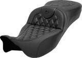 SADDLEMEN Roadsofa* Extended Reach Seat - Lattice Stitch - Carbon Fiber - FL '08-'23 - 808-07B-20700