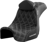 SADDLEMEN Pro Series SDC Performance Seat - w/ Backrest - Silver Stitch - Dyna '06-'17 SC80604SILRT
