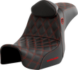 SADDLEMEN Pro Series SDC Performance Seat - w/ Backrest - Red Stitch - Dyna '06-'17 SC80604REDRT