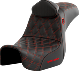 SADDLEMEN Pro Series SDC Performance Seat - w/ Backrest - Red Stitch - Dyna '06-'17 SC80604REDRT