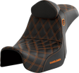 SADDLEMEN Pro Series SDC Performance Seat - w/ Backrest - Orange Stitch - Dyna '06-'17 SC80604ORART