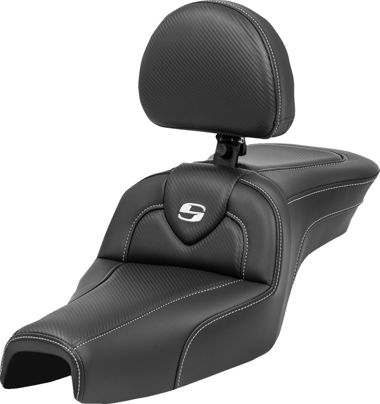 SADDLEMEN Roadsofa* Seat with Backrest - Carbon Fiber - XL '04-'22 - Part 807-03-185BR