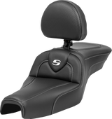 SADDLEMEN Roadsofa* Seat with Backrest - Carbon Fiber - XL '04-'22 - Part 807-03-185BR