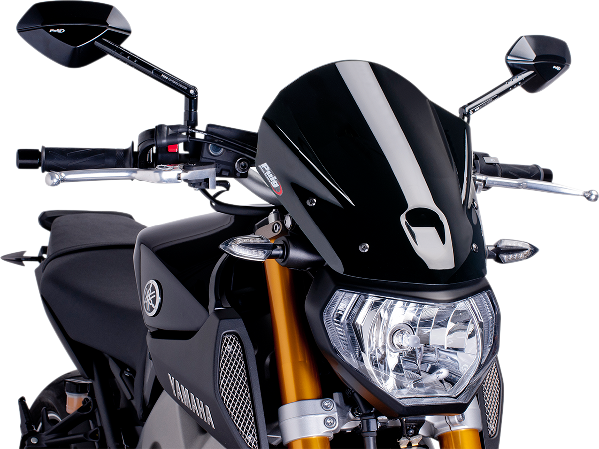 Puig Hi-Tech Parts 6861N New Generation Windscreen - 13-3/4" - Black - MT09 | Street