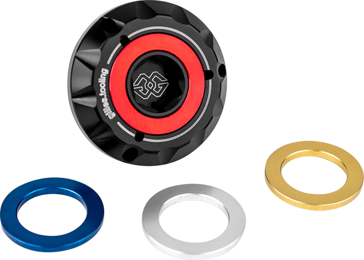 GILLES TOOLING Oil Filler Plug - Black - M20 x 1.5 - Aprilia/Honda/Suzuki OFC-20-15-B
