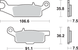 SBS Sintered Front Right Brake Pads - 849SI (Yamaha Grizzly FI 4x4 Auto / Grizzly / Kodiak 2007–2025)