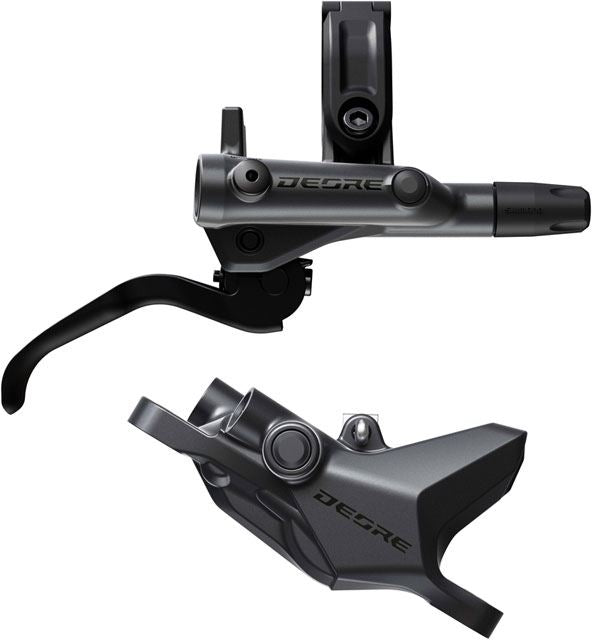 Shimano Deore M6200 Disc Brake And Lever - Right/Rear, Post Mount, 2-Piston Caliper, Sm-Bh90-Ss Hose, Metal Pads, Gray/Black