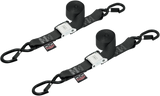 Powertye Mfg. 28622-S Tie-Down Straps - Cam Buckle - Latch Hook - 1-1/2" x 5-1/2' - Black | Adventure/ATV/UTV