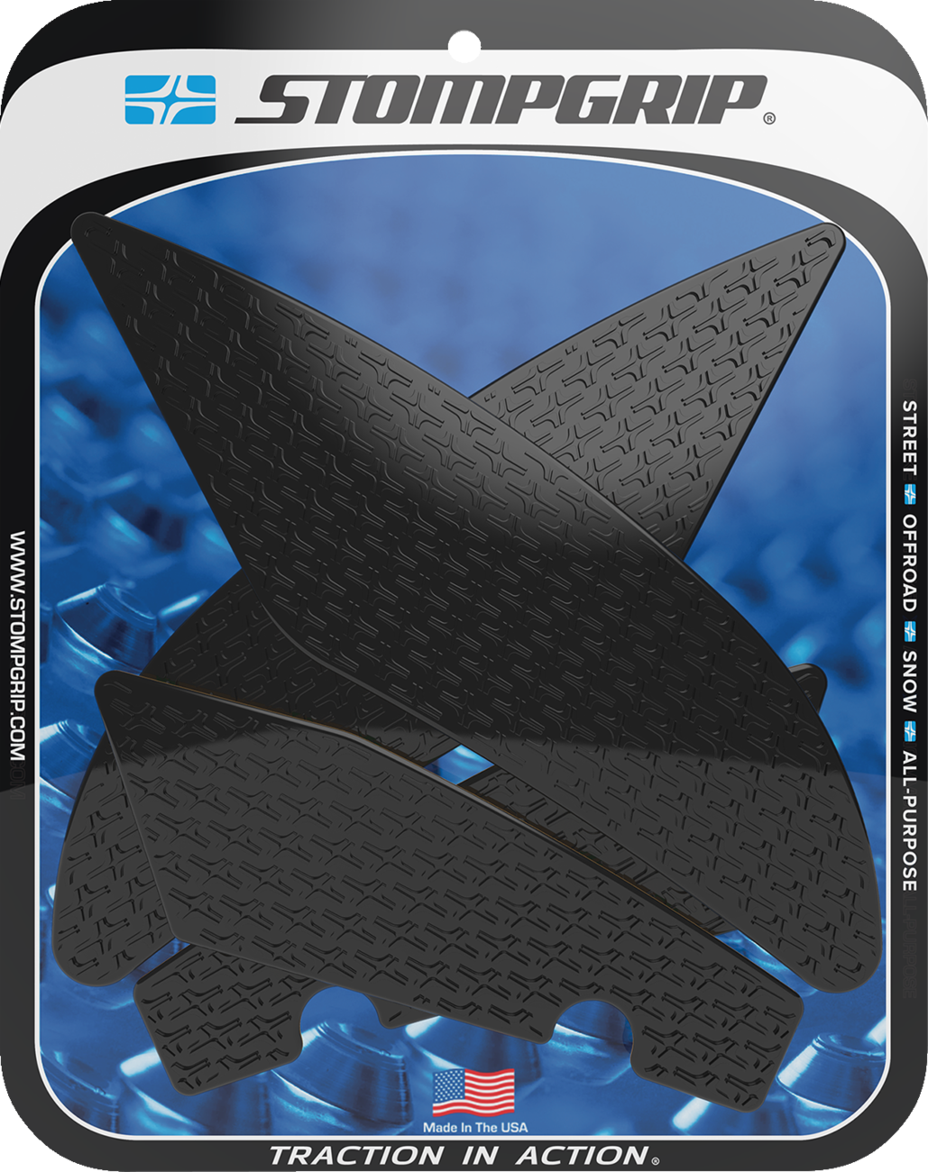 STOMPGRIP 55-14-0145B Tank Grips - Icon - Black - Yamaha - YZF | Street