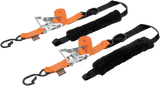 Powertye Mfg. 30692-S Soft-Tye Tie-Down Straps - Ratchet - 1-1/2" x 6-1/2' - Orange | Adventure/ATV/UTV