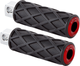 ARLEN NESS Diamond Footpegs - Driver - Red 400-056