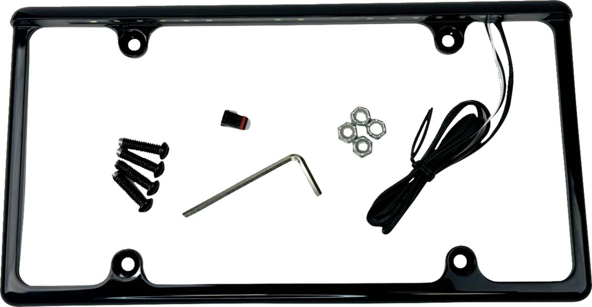 CUSTOM DYNAMICS License Plate Frame - LED - Gloss Black LPF-AUTO-B
