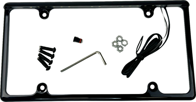CUSTOM DYNAMICS License Plate Frame - LED - Gloss Black LPF-AUTO-B