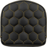SADDLEMEN RoadSofa* Sissy Bar Pad - Honeycomb - Gold Stitching 040849GOL
