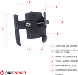 RIDEPOWER Phone Holder - Large - 1-1/2" Handlebar Mount RPMTLMOUNTLG15