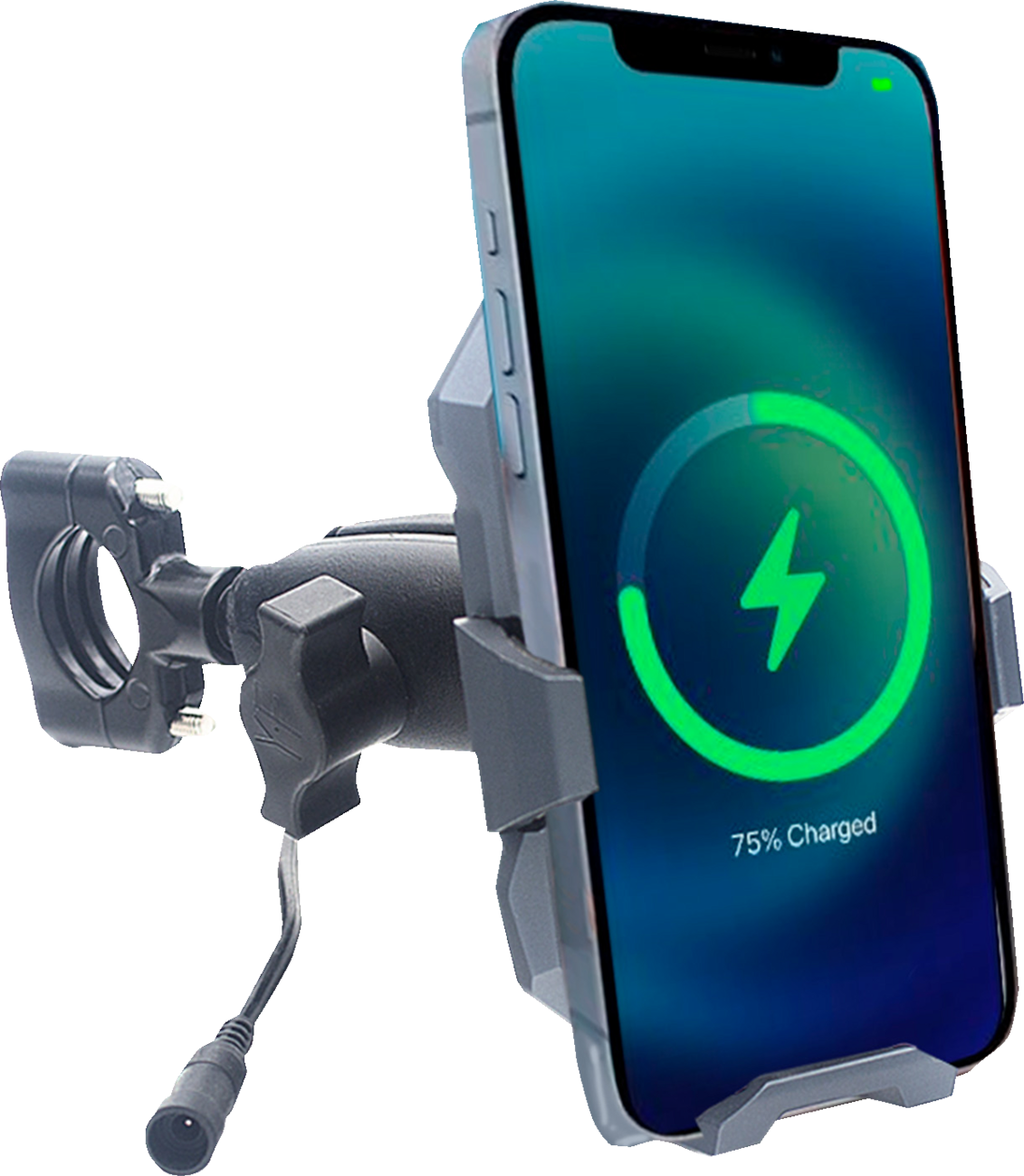 RIDEPOWER Metal Phone Holder - Inductive Charging 1-1/2" Bar Mount RPMTLINDMOUNT15