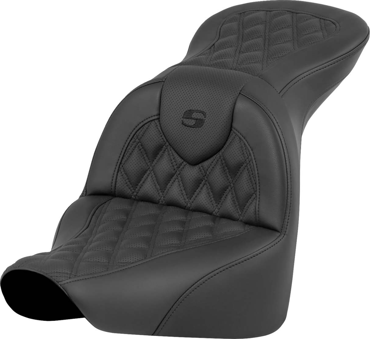 SADDLEMEN RoadSofa* Seat - Lattice Stitch - FLFB/FXBR '18-'24 - Part Number 818-27-182