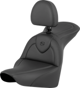 SADDLEMEN RoadSofa* Seat - Black - with Driver Backrest - FLFB/FXBR '18-'24 818-27-187BR