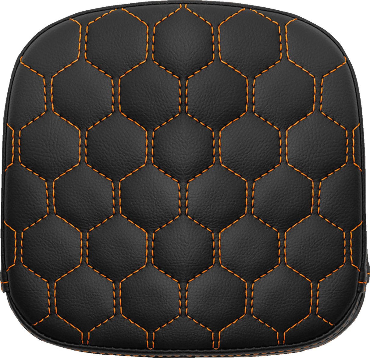 SADDLEMEN Sissy Bar Pad - Honeycomb - Orange Stitching 040749ORA