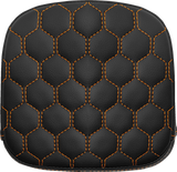 SADDLEMEN Sissy Bar Pad - Honeycomb - Orange Stitching 040749ORA