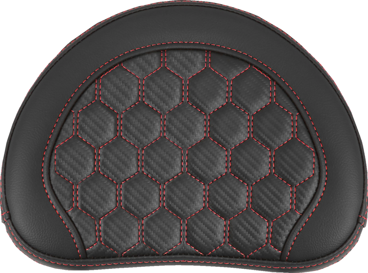 SADDLEMEN RoadSofa* Sissy Bar Pad - Honeycomb - Red Stitching 051349RED