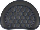 SADDLEMEN RoadSofa* Sissy Bar Pad - Honeycomb with Blue Stitching - Part 051349BLU