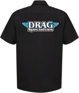 THROTTLE THREADS Drag Specialties Shop Shirt - Black - Large DRG31ST24BKLG - Cycle City Outdoors