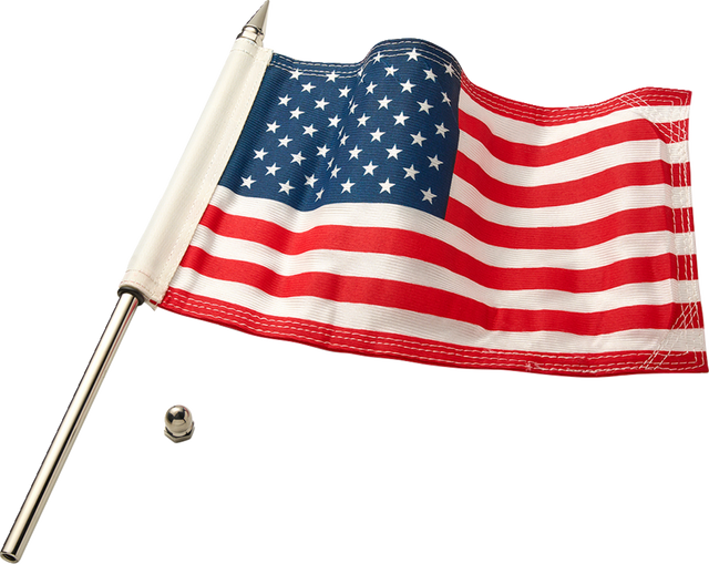 CIRO Flag Pole - 12" - With 6"x9" American Flag - Polished Stainless Steel 70602