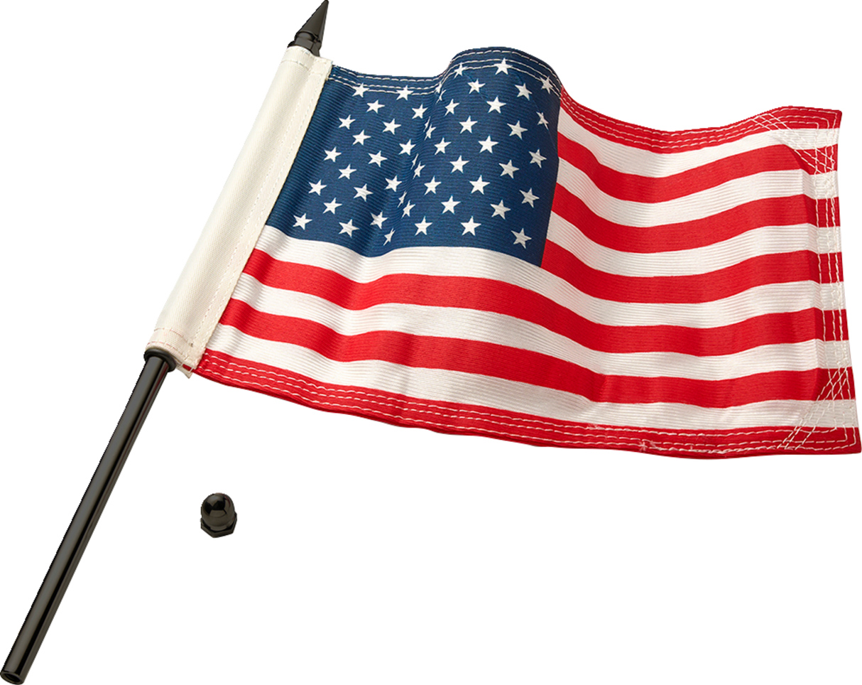 CIRO Flag Pole - 12" - With 6"x9" American Flag - Satin Black 70612