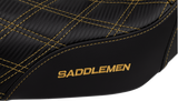 SADDLEMEN Pro Series SDC Performance Seat - Carbon Fiber/Lumbar Gripper - Gold Stitch - Dyna '06-'17 SC80604GOL